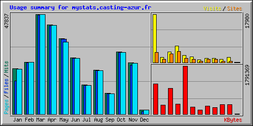 Usage summary for mystats.casting-azur.fr